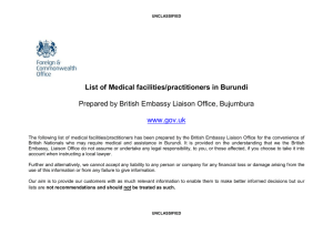 Burundi list of Medical facilities/practitioners