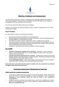 Marking, Feedback and Assessment