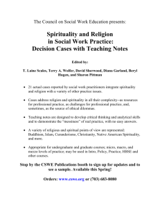 Spirituality and Religion in Social Work Practice