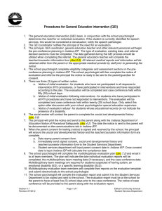 Procedures for General Education Intervention (GEI)