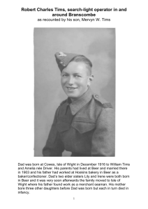 WW2 Searchlight Battery Operator Robert Tims