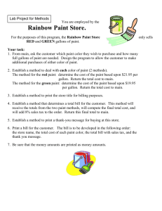 Rainbow Paint Store Method Project