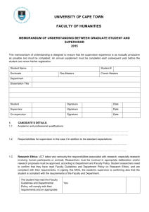 Memorandum of Understanding - Faculty of Humanities