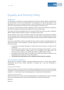 Equality and Diversity Policy v1.0