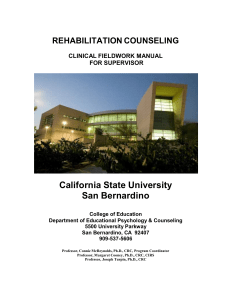 Rehabilitation Counseling Fieldwork