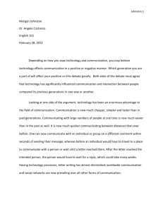 Technology and Communication (Response Paper #2)