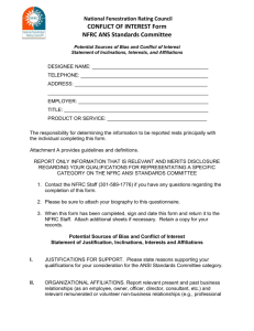 ANS Standards Committee Conflict of Interest Form