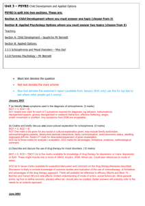 PSYB3 past paper questions, mark scheme, exam report