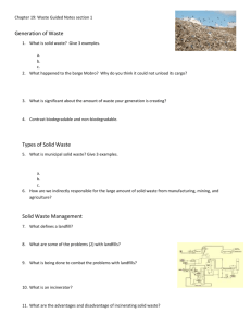 Chapter 19: Waste Guided Notes section 1 Generation of Waste