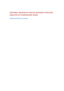 national preventive health research strategy: analysis of stakeholder