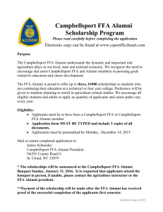 2015 FFA Alumni Scholarship - Campbellsport Public Schools