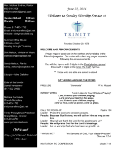 Bulletin 06-22-14 Website - Trinity Presbyterian Church