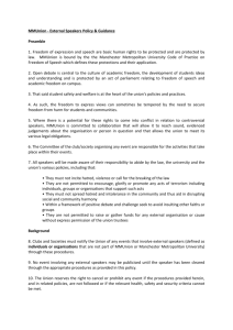 MMUnion - External Speakers Policy & Guidance Preamble 1