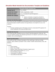 Simulation Model Intended Use Documentation Template