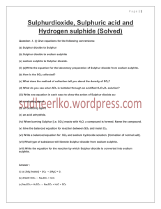 Sulphuric acid and Hydrogen sulphide (Solved)
