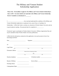 The Military and Veteran Student Scholarship