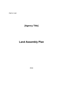 Land Assembly Plan - Department of Treasury