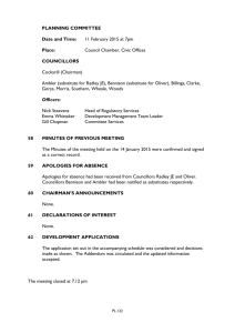 PLANNING COMMITTEE Date and Time: 11 February 2015 at 7pm