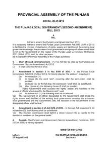 (Second Amendment) Bill 2015 - Provincial Assembly of Punjab