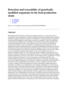 Detection and traceability of genetically modified organisms in the
