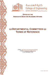 Departmental Standing Committees` Terms of