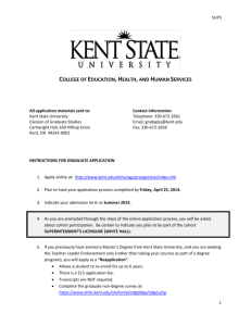 Application Procedure - Kent State University
