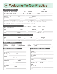 New Patient Form - Madison No Fear Dentistry