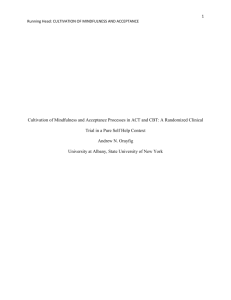 Cultivation of Mindfulness and Acceptance Processes in ACT and CBT