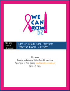 List of Health Care Providers Treating Cancer Survivors