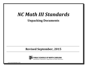 Updated 9/2015 - NC Mathematics