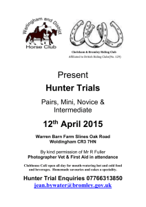 Hunter Trials - Warlingham and District Horse Club