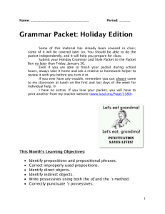 Holiday Grammar Packet