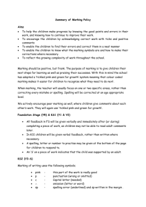 Summary of marking policy - Hutton Church of England Primary