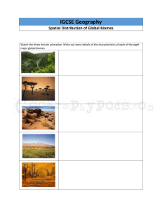 Spatial Distribution of Biomes