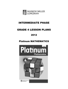 term 1: platinum series lesson plans – grade 4