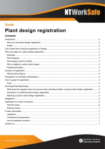 Guide to plant design registration