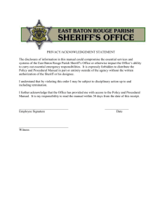 Policy - East Baton Rouge Sheriff`s Office