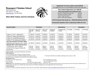 Tuition and fee schedule 2015 2016