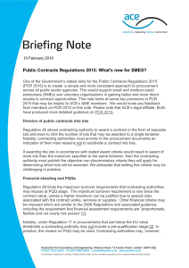 Public Contracts Regulations 2015: What`s new for SMES?