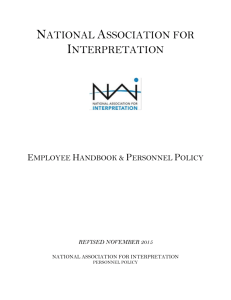 Employee Manual - National Association for Interpretation