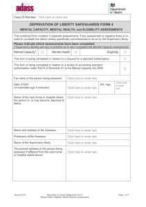 Form 4 Mental Health Eligibility Capacity Assessments