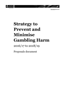Strategy to Prevent and Minimise Gambling Harm 2016/17 to 2018/19