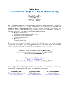 Materials and Design for Additive Manufacturing