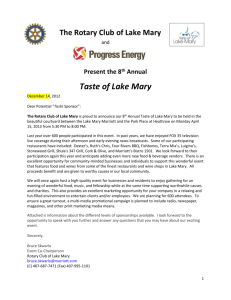 Present the 8 th Annual Taste of Lake Mary