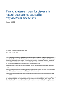 Threat abatement plan for disease in natural ecosystems caused by