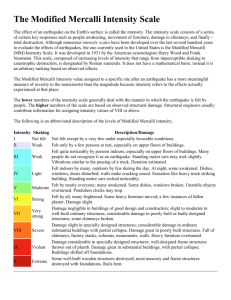 The Modified Mercalli Intensity Scale and Richter