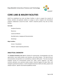 KAUST Core Labs and Major Facilities