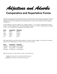 Comparative and Superlative Forms