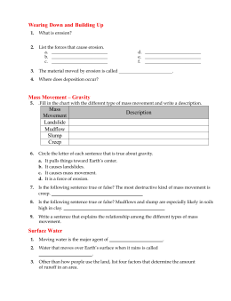 2: Erosion and Deposition Worksheet Answers