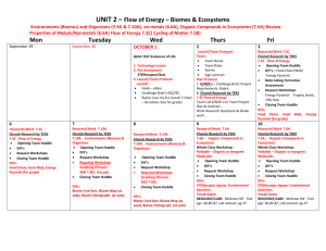 UNIT 2: Ecosystems & Biomes